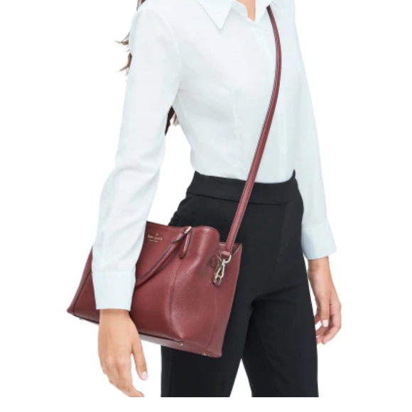 Kate Spade ♠️ JACKSON MEDIUM TRIPLE COMPARTMENT SATCHEL & MATCHING WALLET berry - Picture 15 of 15